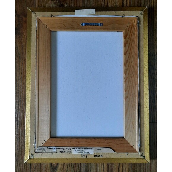 Original Signed June Marie Acrylic Canvas 3D Painting Gold Framed Art Deco - Picture 7 of 9